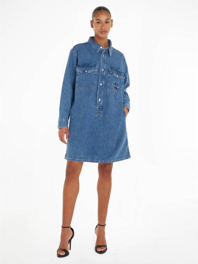 Calvin Klein Jeansjurk UTILITY POP-OVER SHIRT DRESS met borstzakken