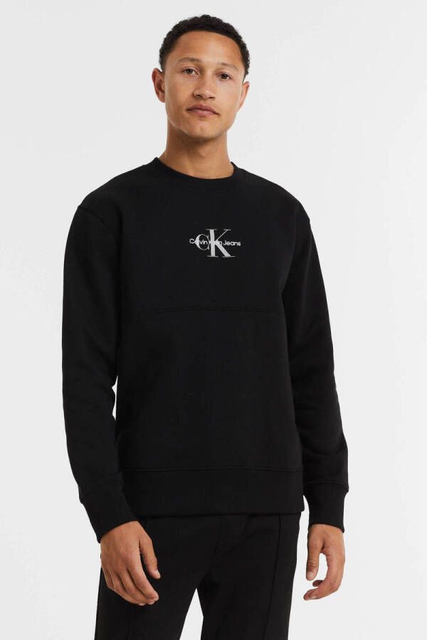 Calvin Klein Jeans Sweatshirt met labelstitching model 'LOGO'