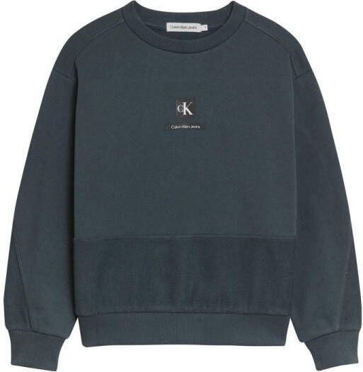 CALVIN KLEIN JEANS sweater met logo petrol