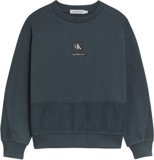 CALVIN KLEIN JEANS sweater met logo petrol