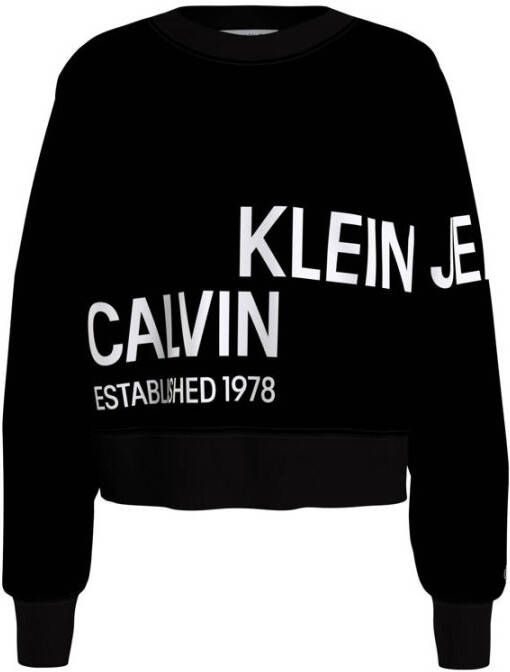 Calvin Klein Jeans Kort sweatshirt met logoprint