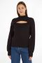 Calvin Klein Zwarte Sweaters met Zachte Pasvorm en Stijlvol Ontwerp Zwart Dames - Thumbnail 1