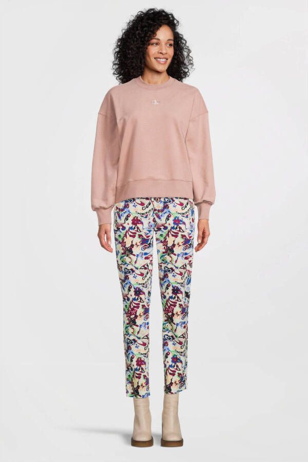Calvin Klein Monogram logo sweater lichtroze J20J220433 TQU Roze Dames