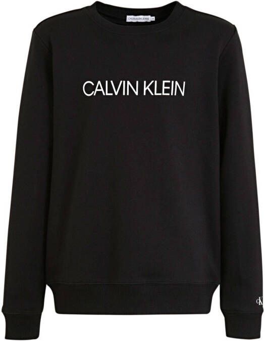 Calvin Klein Jeans sweater van biologisch katoen zwart Logo 128
