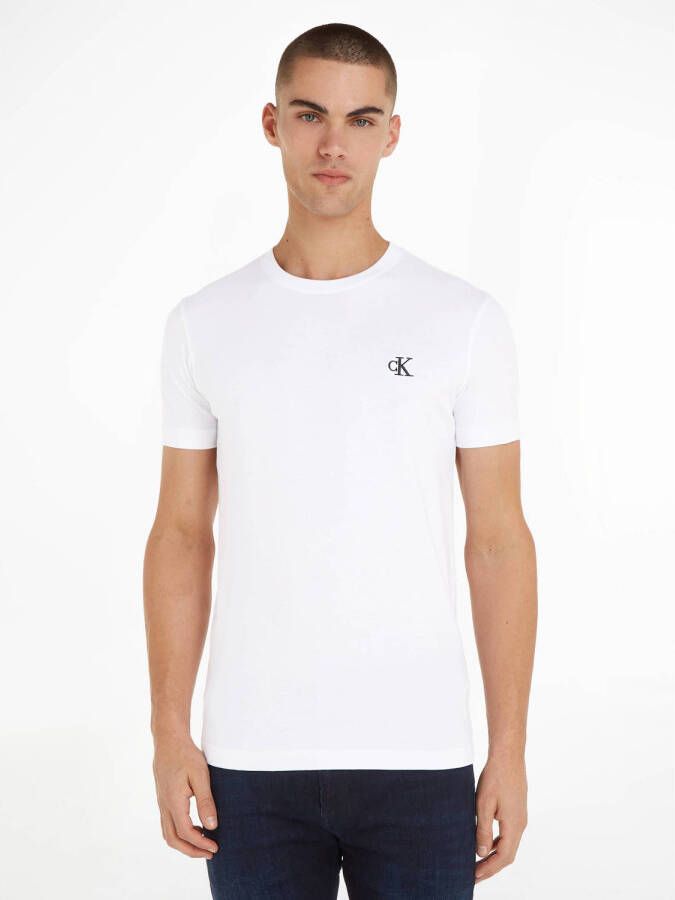 CALVIN KLEIN Heren Polo's & T-shirts Ck Essential Slim Te Wit