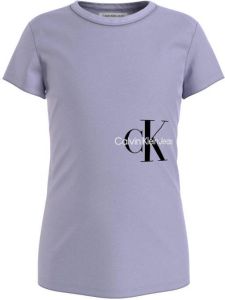 CALVIN KLEIN JEANS T-shirt met biologisch katoen lila