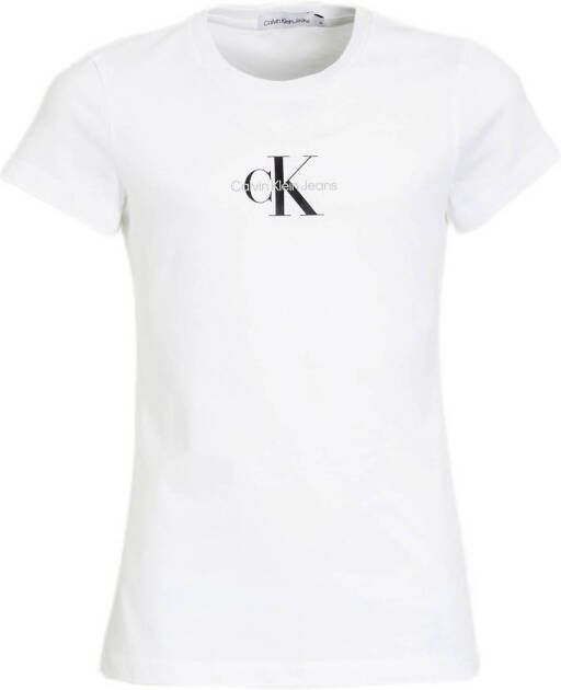 Calvin Klein Jeans T-shirt met biologisch katoen wit Logo 128