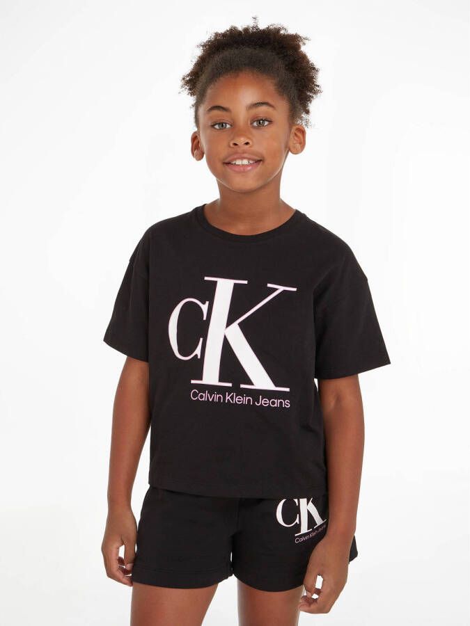 Calvin Klein Jeans T-shirt met biologisch katoen zwart Logo 164