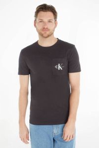 CALVIN KLEIN JEANS T-shirt met borstzak en logo black