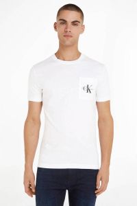 CALVIN KLEIN JEANS T-shirt met borstzak en logo bright white