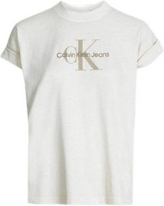 Calvin Klein Monogram Logo T-shirt beige J20J221562 ACI Wit Heren
