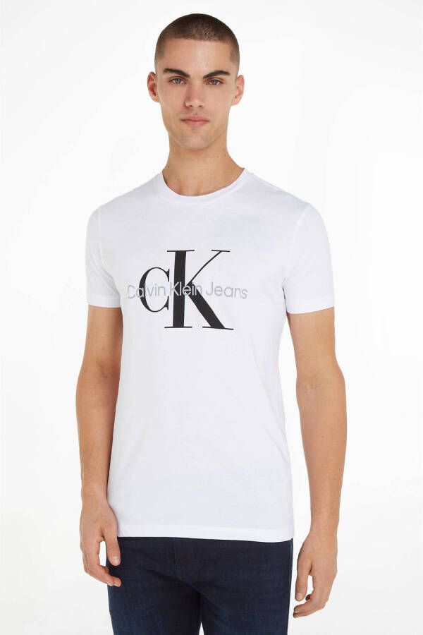 Calvin Klein Jeans Witte Print Heren T-shirt White Heren