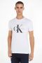 Calvin Klein Jeans Witte Print Heren T-shirt White Heren - Thumbnail 1