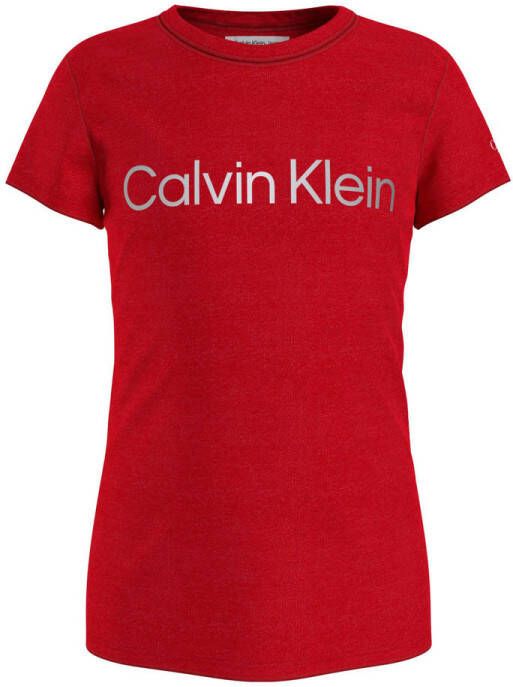 Calvin Klein Jeans T-shirt Korte Mouw INSTITUTIONAL SILVER LOGO SLIM T-SHIRT