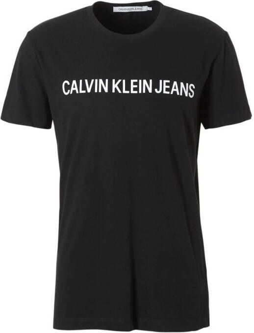 Calvin Klein Men Short Sleeve T-shirt Black Zwart Heren
