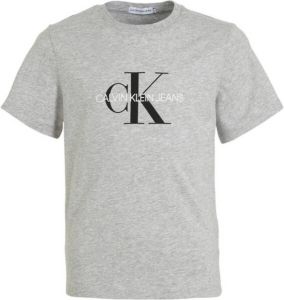 CALVIN KLEIN JEANS T-shirt van biologisch katoen grijs melange