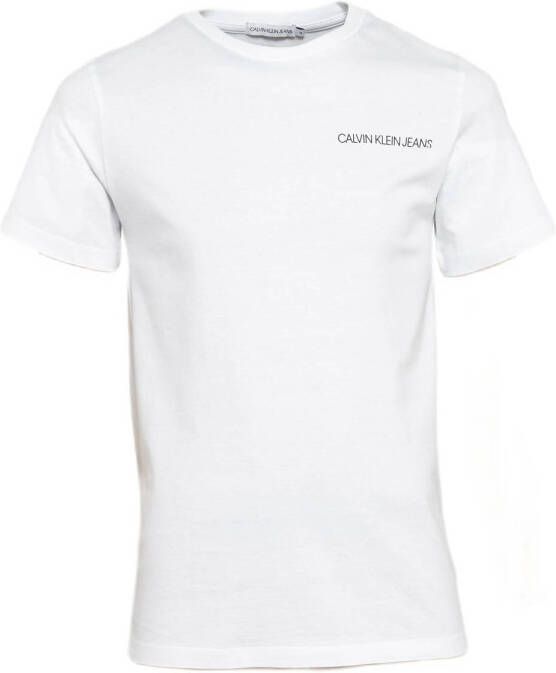Calvin Klein Jeans T-shirt van biologisch katoen wit Logo 104