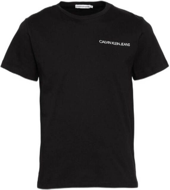 Calvin Klein Jeans T-shirt van biologisch katoen zwart Logo 128