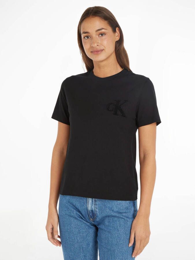 Calvin Klein Logo T-shirt Zwart J20J221825 BEH Black Dames