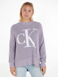 Calvin Klein Jeans Loose fit gebreide pullover met labeldetail model 'INTARSIA'