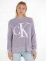 Calvin Klein Jeans Dames Gebreide Trui met Print voor Herfst Winter Purple Dames - Thumbnail 1