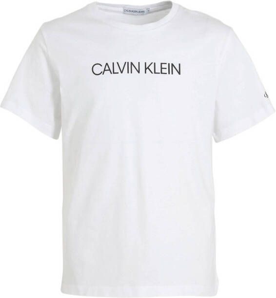 Calvin Klein Jeans unisex T-shirt van biologisch katoen wit Logo 116