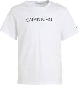 CALVIN KLEIN JEANS unisex T-shirt van biologisch katoen wit