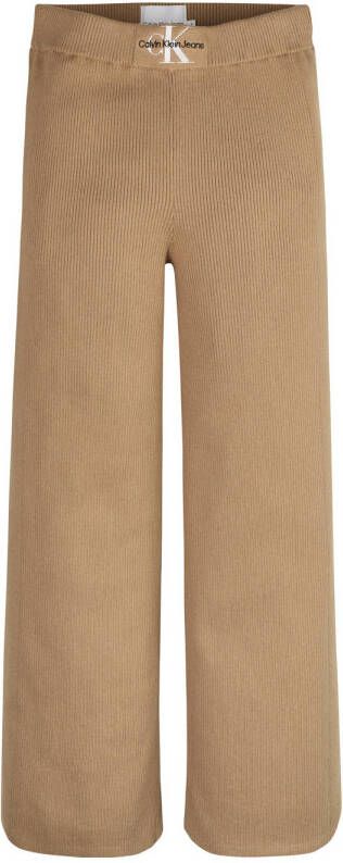 Calvin Klein Jeans wide leg broek bruin Meisjes Katoen 152