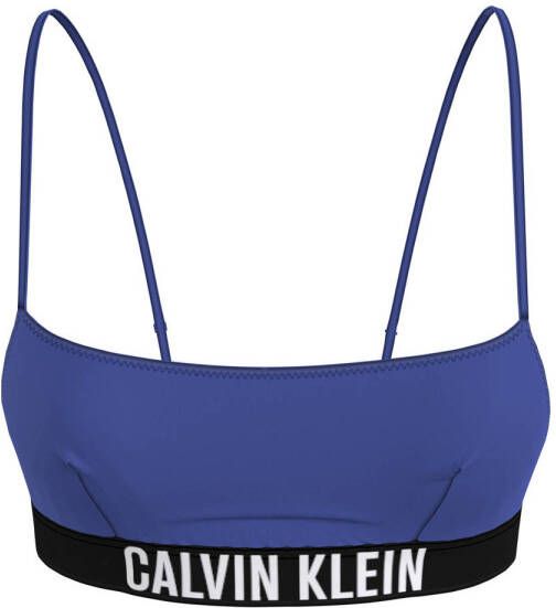Calvin Klein niet-voorgevormde crop bikinitop blauw