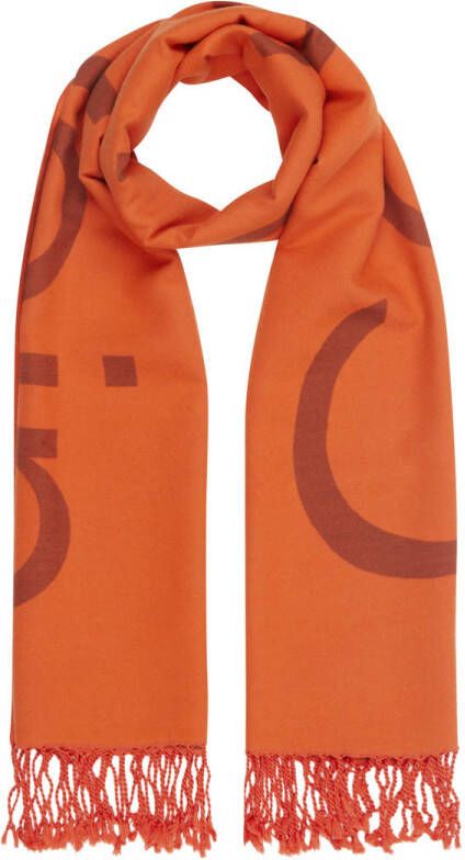 Calvin Klein Fringed Sjaal Orange Dames