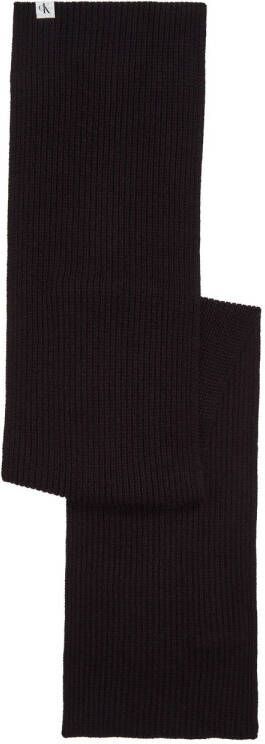 Calvin Klein sjaal zwart Acryl Effen