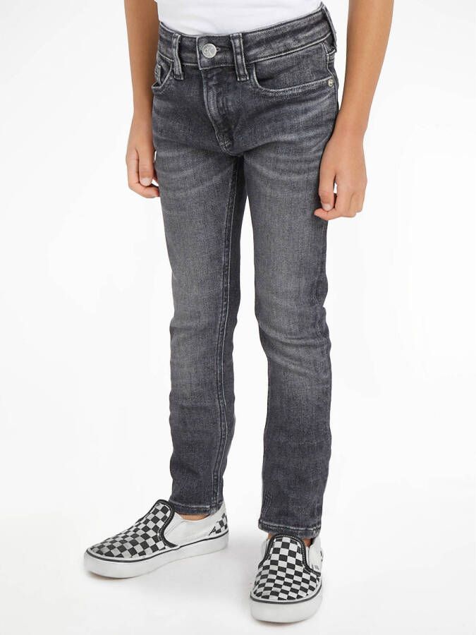 Calvin Klein skinny jeans mid grey Grijs Jongens Stretchdenim 152