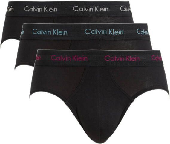 Calvin Klein Underwear Slip met elastische band met logo in een set van 3 stuks model 'HIP BRIEF 3PK'