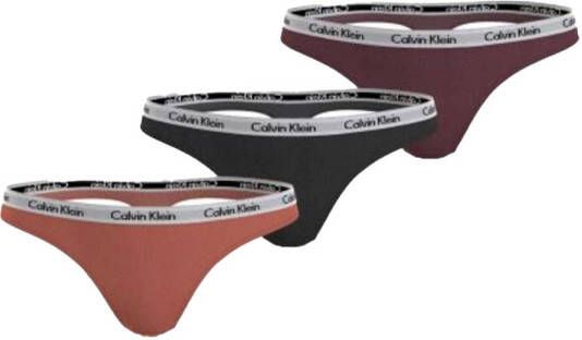 Calvin Klein Cotton Stretch Tripack Strings Multicolor Dames