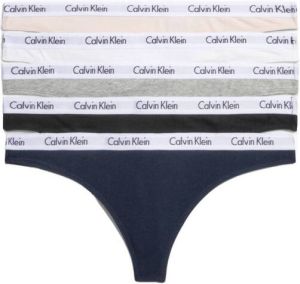 Calvin Klein string (set van 5) donkerblauw grijs roze