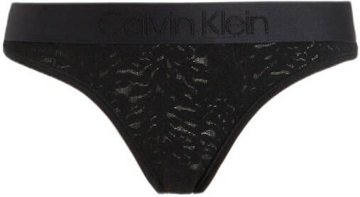 Calvin Klein Jeans Zwarte Kant String Black Dames