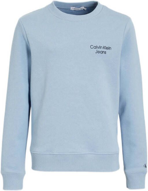 Calvin Klein sweater met biologisch katoen lichtblauw
