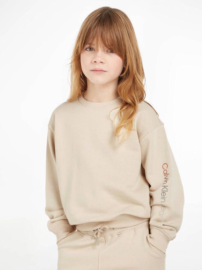 Calvin Klein sweater met logo beige Logo 164 | Sweater van