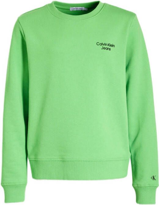 Calvin Klein sweater met logo lwp green freeze Groen Logo 152
