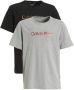 Calvin Klein T-shirt set van 2 zwart grijs melange Jongens Katoen Ronde hals 128-140 - Thumbnail 1