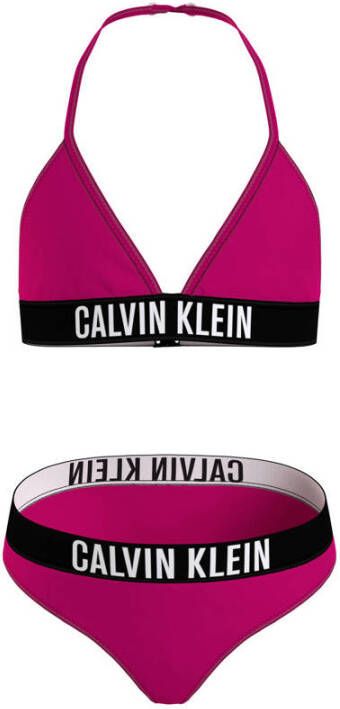 Calvin Klein triangel bikini met logo fuchsia
