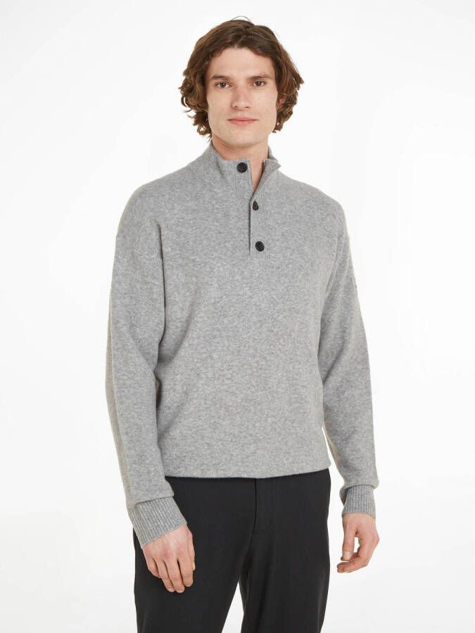 Calvin Klein trui met logo en patches light grey heather