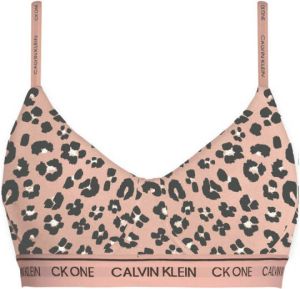 Calvin Klein UNDERWEAR niet-voorgevormde bh top met panterprint roze