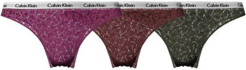 Calvin Klein Underwear Slip van gebloemd kant in een set van 3 stuks model 'Carousel'