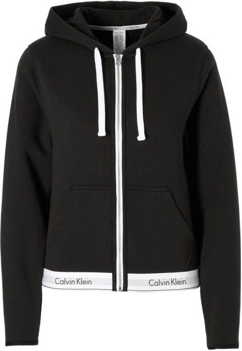 Calvin Klein UNDERWEAR loungevest met ritssluiting en capuchon zwart