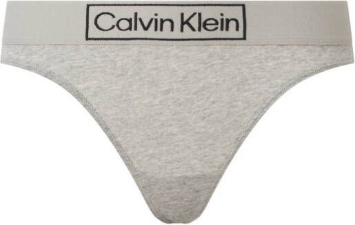 Calvin Klein UNDERWEAR string met logo grijs