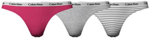 Calvin Klein UNDERWEAR string (set van 3) roze grijs