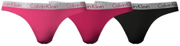 Calvin Klein Underwear String met elastische band met logo in een set van 3 stuks
