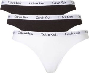 Calvin Klein UNDERWEAR string (set van 3) zwart wit