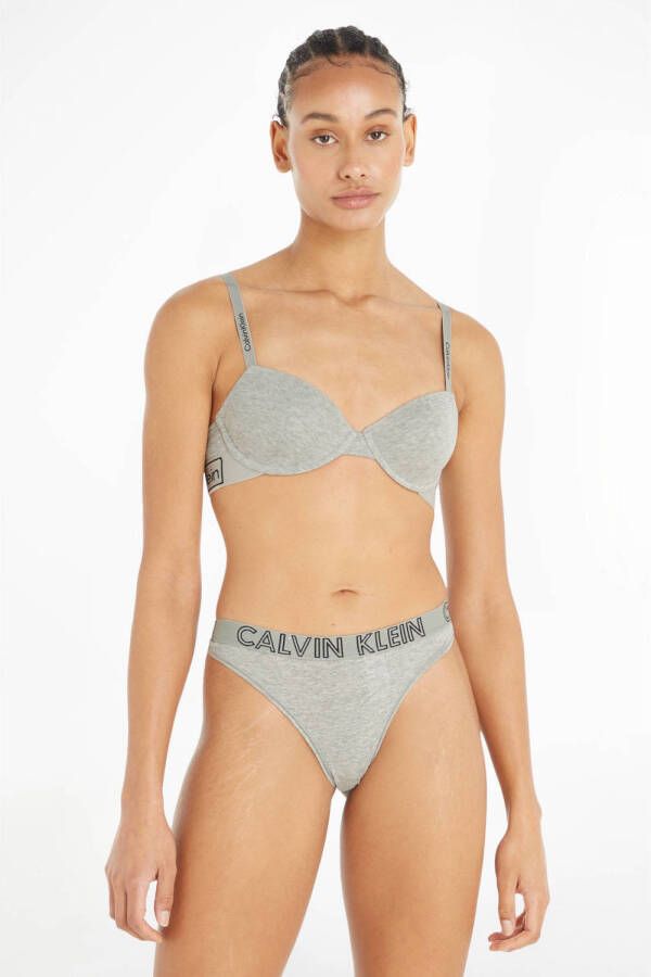 Calvin Klein UNDERWEAR voorgevormde beugelbh met logo grijs